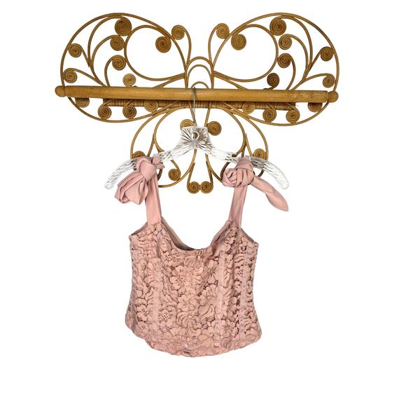 NEW Bebe Women's Corded Lace Bustier With Chiffon Tie 4 - Picture 2 of 8